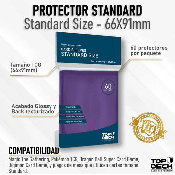 Protectores Esenciales | TOPDECK Standard 66x91mm color Morado