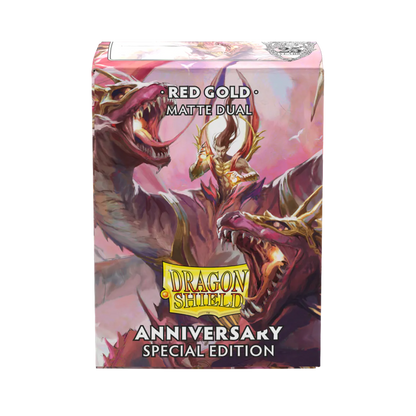 Dragon Shield Standard Matte Dual (100) - 25th Special Edition - Pomegrate/Gold