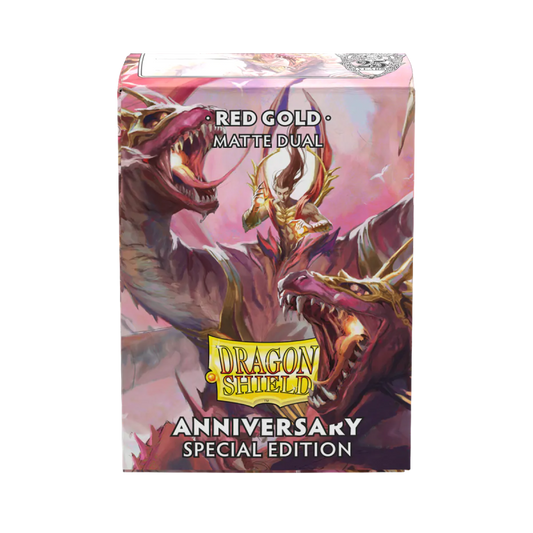 Dragon Shield Standard Matte Dual (100) - 25th Special Edition - Pomegrate/Gold