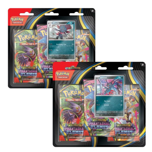 Pokémon TCG Mega Evolution - Phantasmal Flames – 3 Pack Blister (Producto en inglés)
